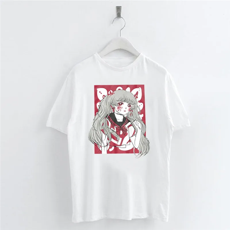 

Uniform Girl Printed Women T-shirts Round Neck Short Sleeve Female T-shirt Spring Summer Sweet Elastic T Shirts Drop Shipping