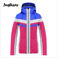 Bujiwu Для женщин лыжная куртка Лыжный Спорт Костюмы уличная спортивная одежда ветрозащитные Водонепроницаемый супер теплые лыжные спортивное пальто Женская зимняя обувь куртка