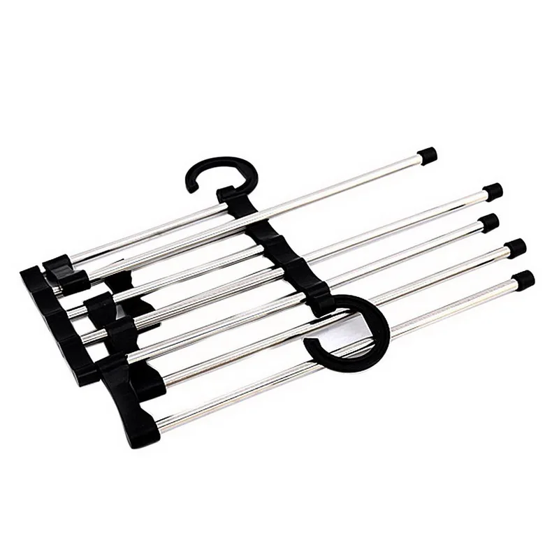 

Multi-layer Hanging Pants Storage Rack Five-in-one Variety Magic Hanger Stainless Steel Multi-purpose Pants Drying Rack