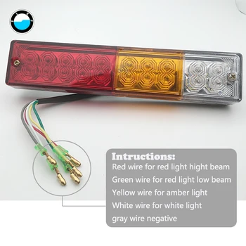 

2 pcs Waterproof 20leds ATV Trailer Truck LED Tail Light Stop Rear Tail Brake Reverse Lights Turn Indiactor ATV Truck.