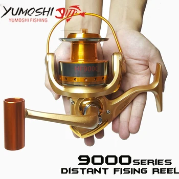 

New YUMOSHI Large Size Fishing reel Metal main body Spinning reel 12BB Carretilha Saltwater sea fishing Distant Wheel