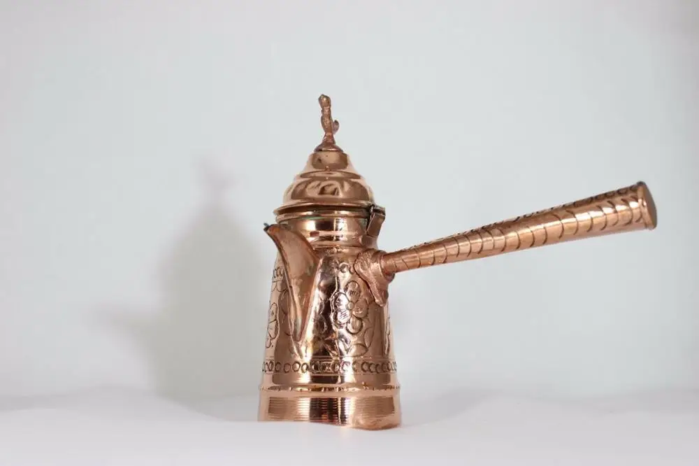 

SPECIAL Authentic Turkish Handmade Copper Coffee Maker Pot Mırra Cezve Jezve