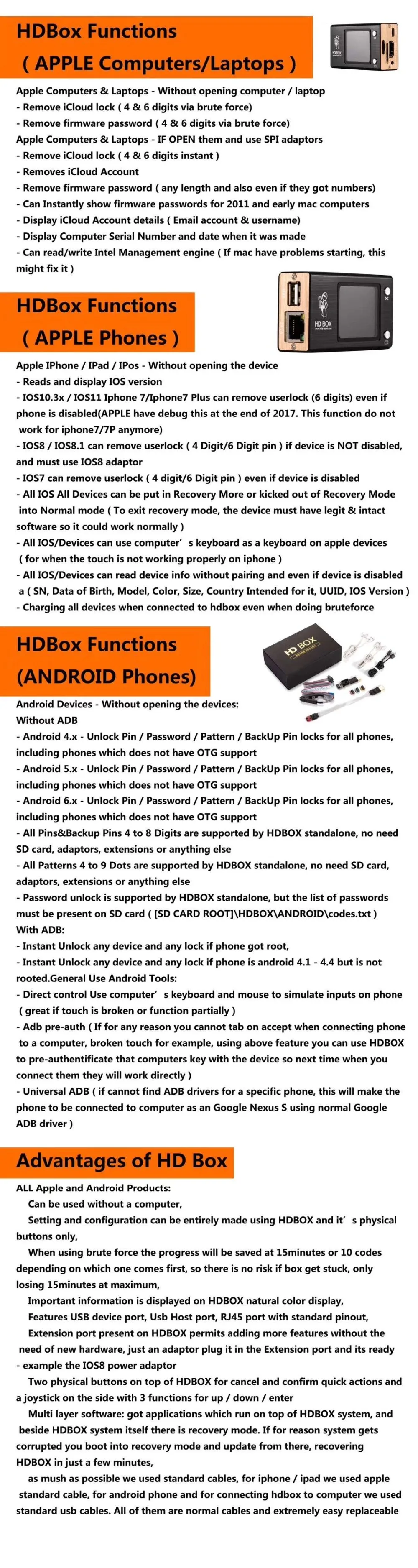 HD BOX новейший для разблокировки пин-кодов Резервное копирование/разблокировка ПИН-кода, пароль для iphone ipad Android EFI программист Icloud