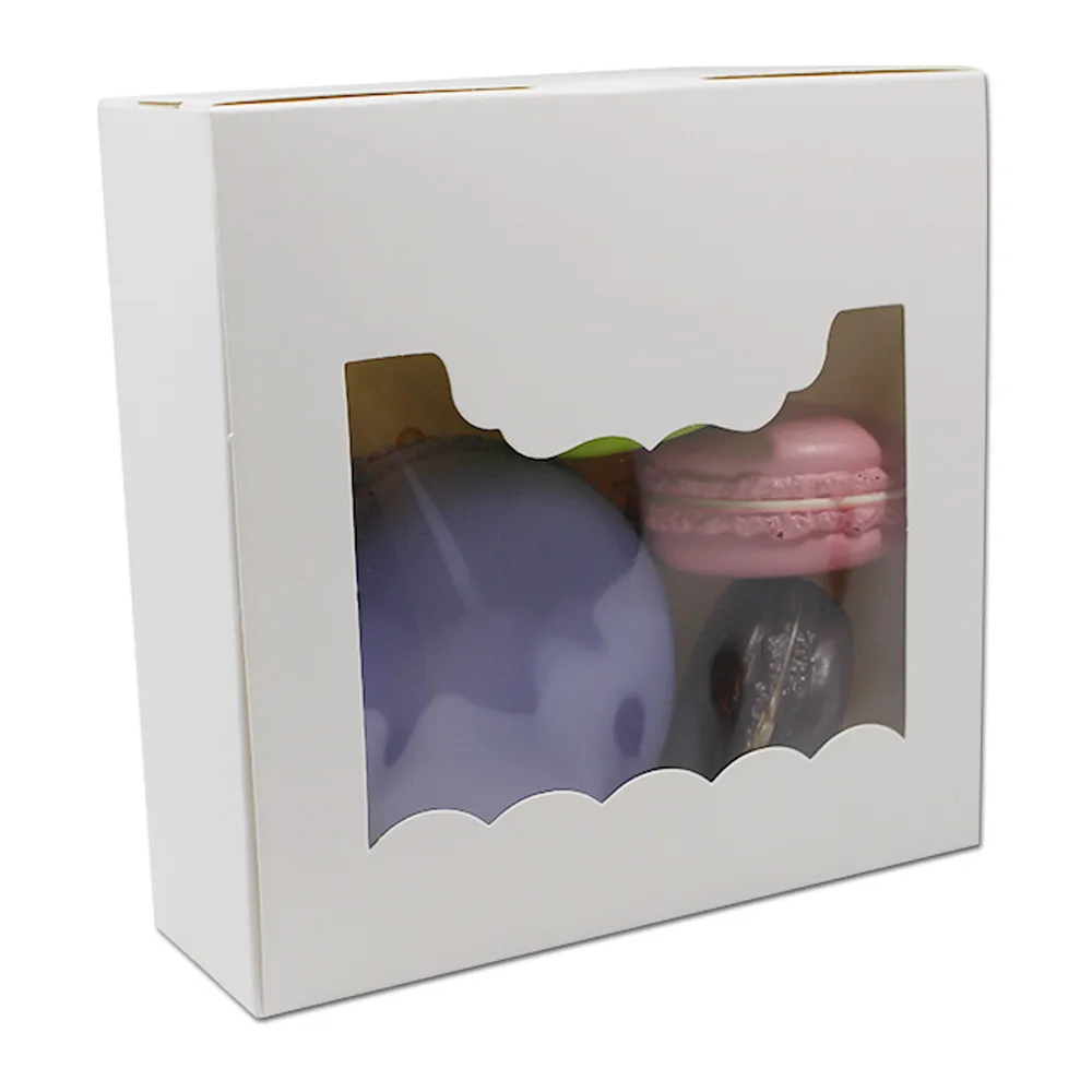 10Pcs 13.5x13.5x5cm Clear Window Baking Cake Boxes ... 10Pcs 13.5x13.5x5cm Clear Window Baking Cake Boxes ...
