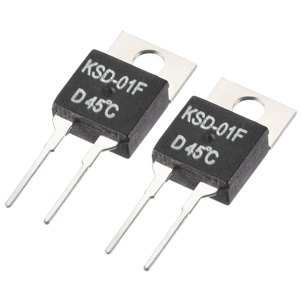 

UXCELL 2Pcs Thermostats Temperature Controller 45/50/55 Celsius Degree 1500V/DC 60Hz 220V AC 1A /24V 3A KSD-01F Normal Open KSD