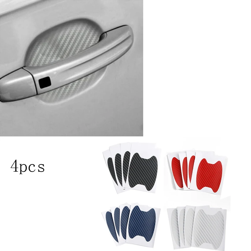 

CHIZIYO 4PCS/Lot Universal Carbon Fiber Car Door Handle Protection Film Anti Paint Scratch