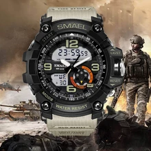 SMAEL Новинка S Shock мужские спортивные часы с большим циферблатом кварцевые цифровые часы для мужчин люксовый бренд светодиодный военный водонепроницаемый мужские наручные часы