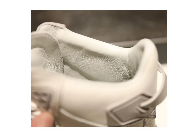 Женские базовые белые мотоциклетные ботинки на шнуровке Повседневная обувь модные ботильоны из натуральной кожи с круглым носком