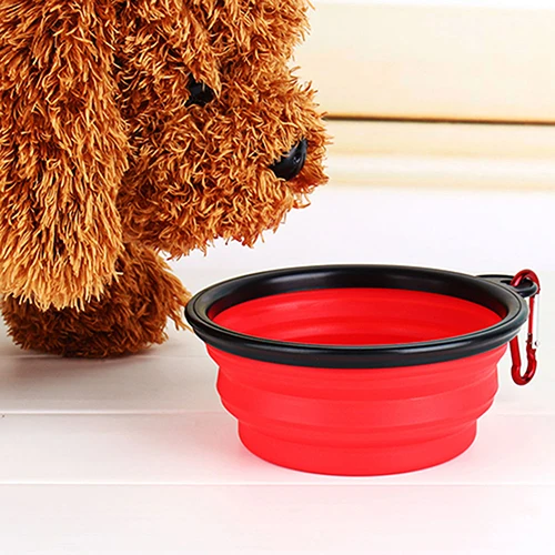 

TINGHAO Pet Dog Feeders Portable Silicone Collapsible Travel Feeding Bowl Food Water Dish