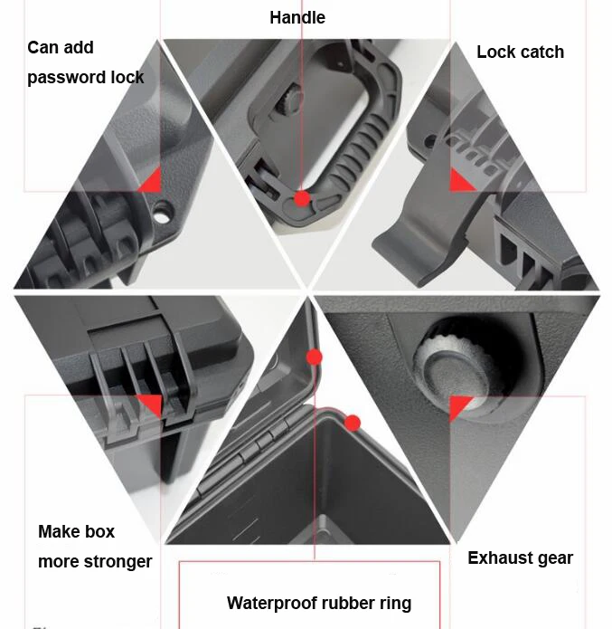 Корпус инструмента Водонепроницаемый ударопрочный безопасности чемодан Toolbox коробке файла оборудования Камера чехол с нарезанные пены внутри