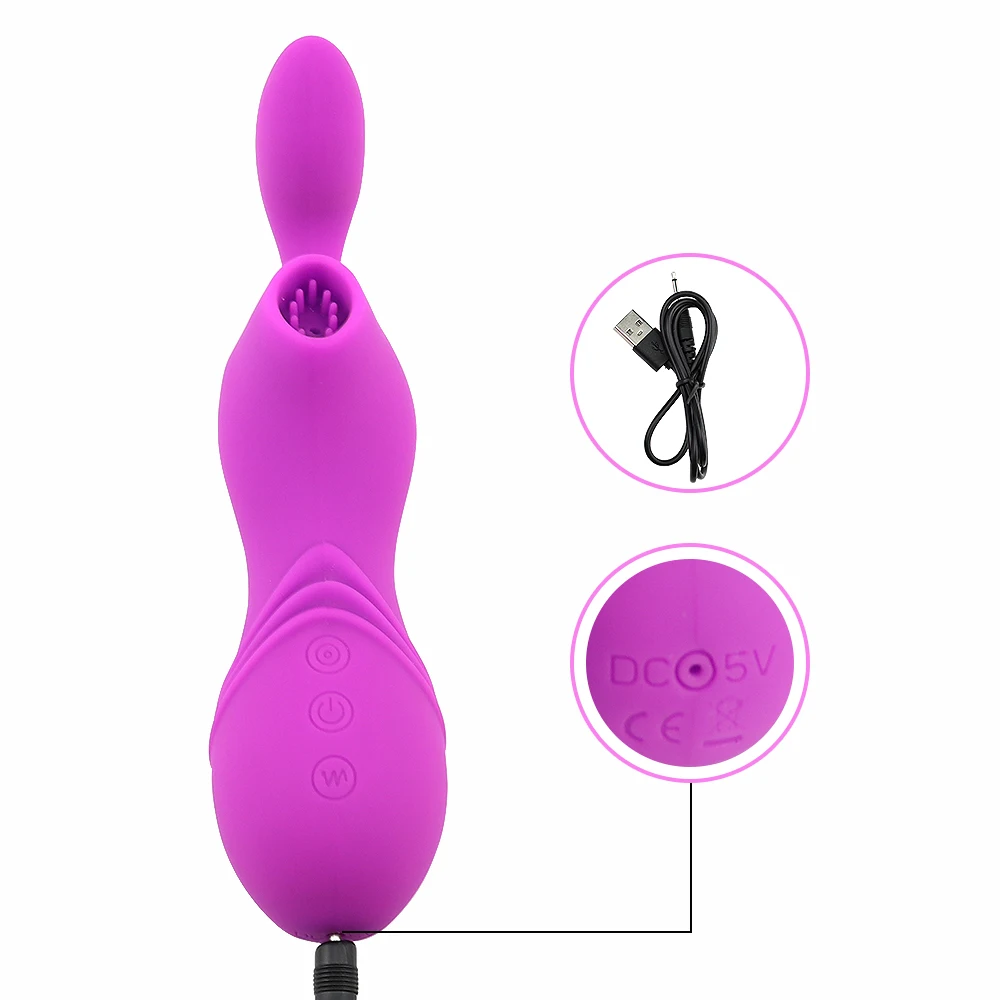 Clit Sucker Vibrator Nipple Sucking Vibrating Sex Toys for Women Blowjob Tongue Oral Licking Clitoris Stimulator
