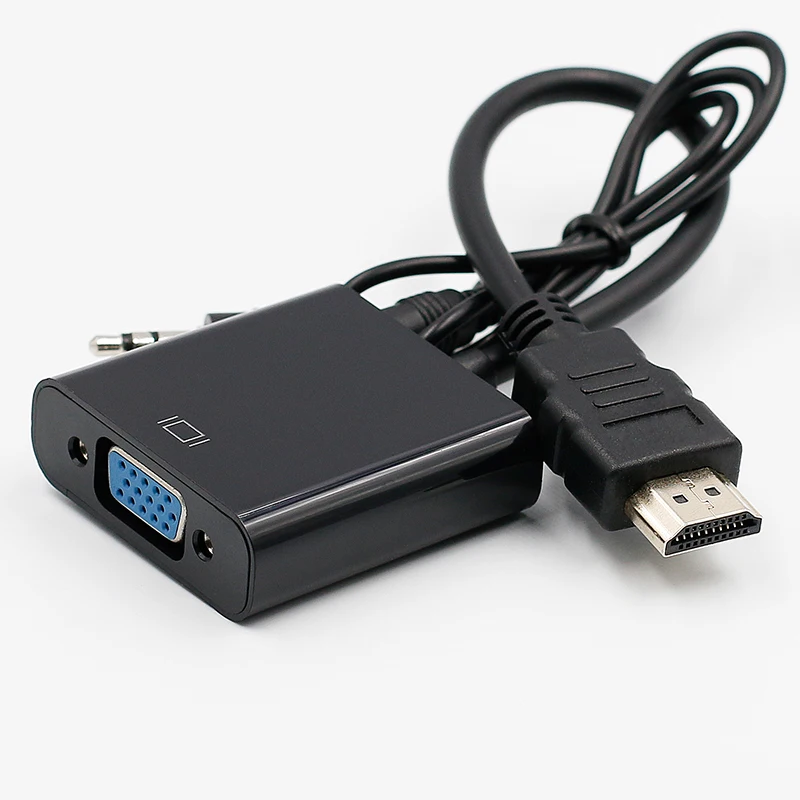 

HDMI TO VGA Adapter Male To Famale Converter With Audio Cable 1080P Digital to Analog Video Audio For PC Laptop Tablet