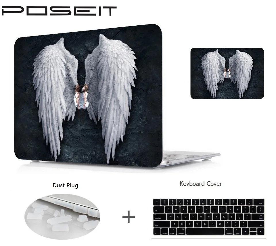 Жесткий чехол с принтом+ чехол с клавиатурой для Apple Macbook pro 13 15 16 Air 11 13 дюймов touch bar retina 12 дюймов чехол для ноутбука