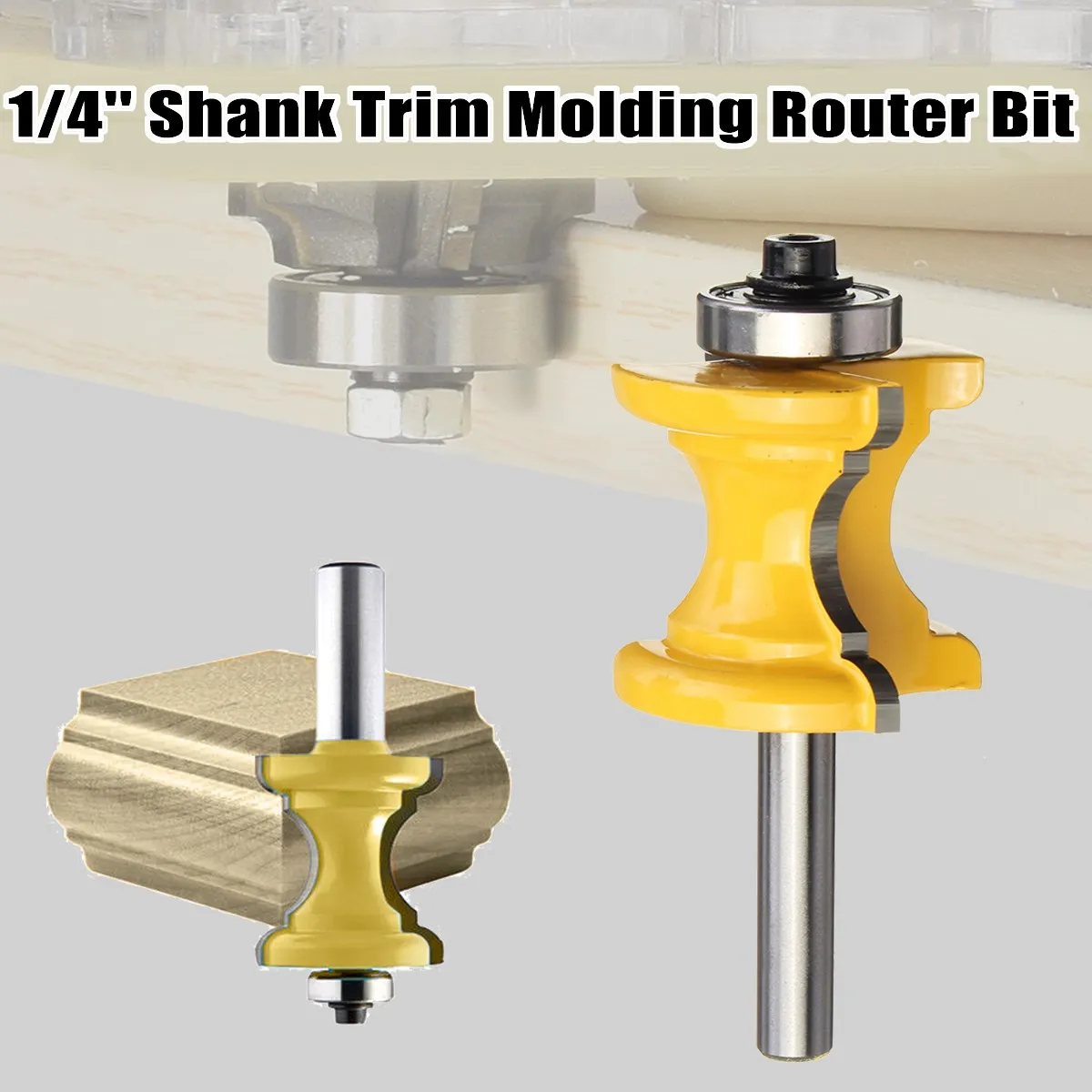

1-1/8'' Bullnose & Cove Trim Molding Router Bit 1/4'' Shank Woodworking cutter Bead Column Face Molding Router Bit