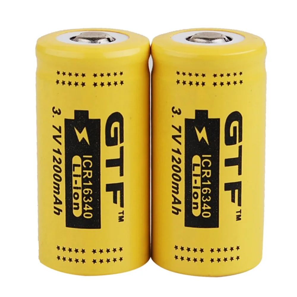 Gtf 2 шт Cr123a 3,7 v 1200mah 16340 защищенная литий-ионная аккумуляторная батарея для светодиодного фонарика с батареями Pcb