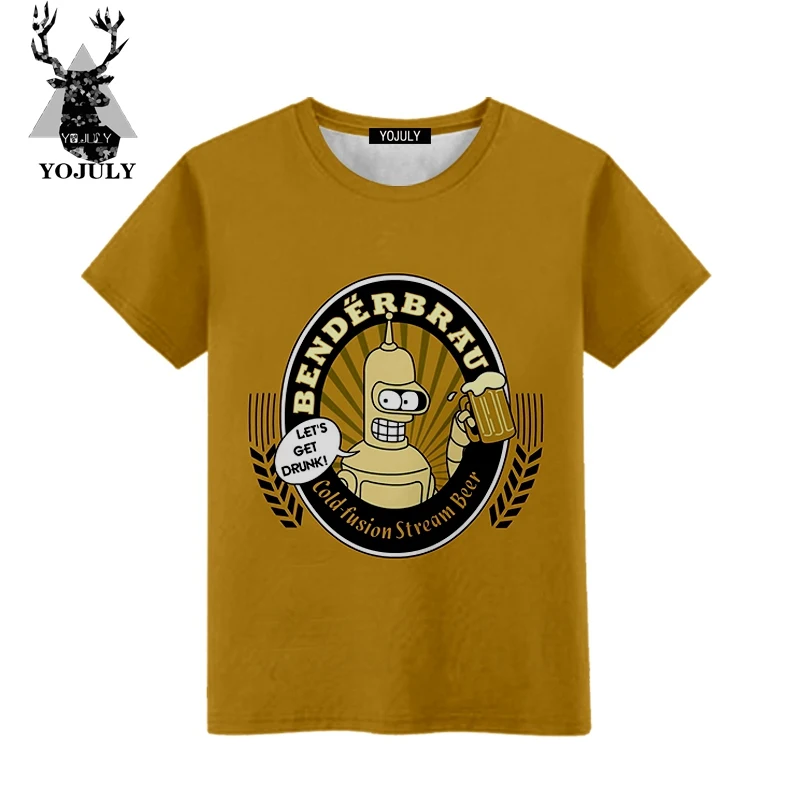 

YOJULY 2019 New Futurama Boys Girls Teens 3d print t shirt Anime Short sleeve Cute Tee Tops Fashion kids Clothes Summer A53