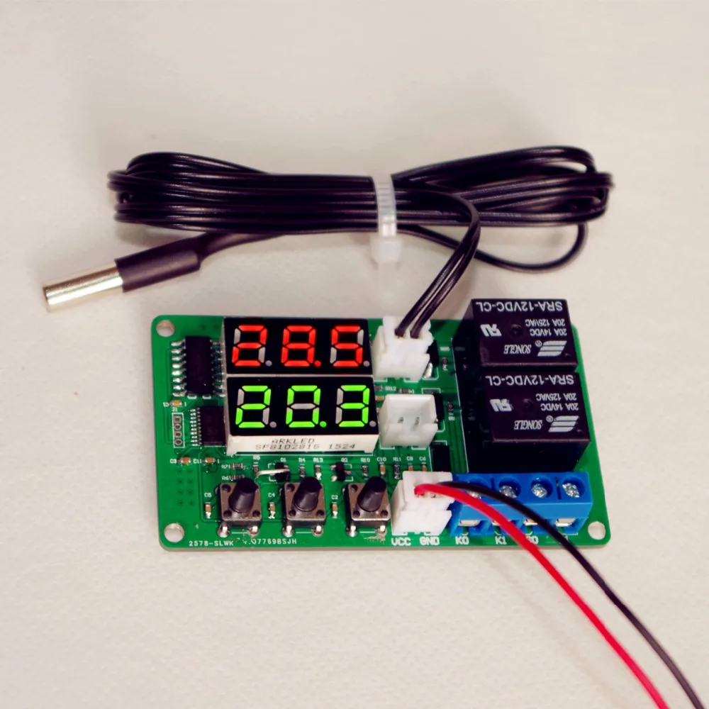 

High-precision thermostat upper and lower limit two-way relay control alarm breeding greenhouse vent adjustment