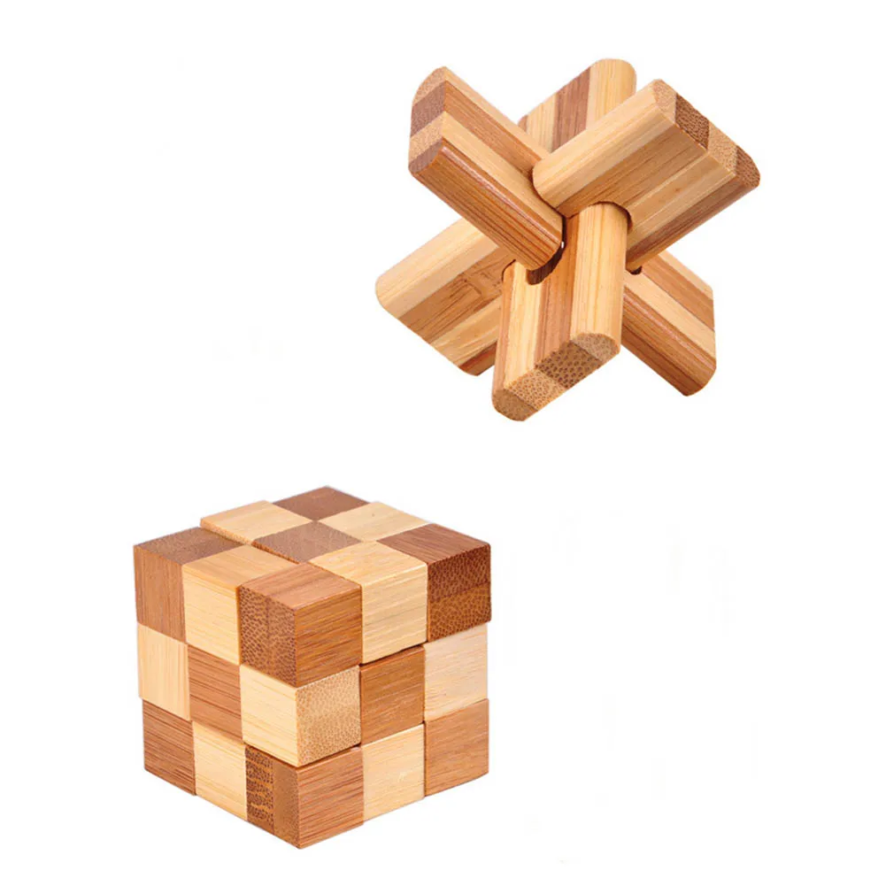 Chinese Traditional Toys Kong Ming Luban Lock 3D Handmade Wooden Toy