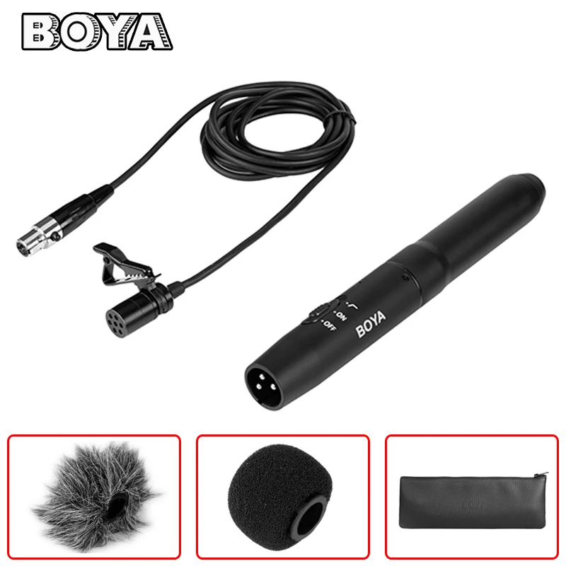 

BOYA BY-M11OD Professional Omnidirectional XLR Lavalier Microphone System for Interview Film Theater Stage Audio Recording Mic