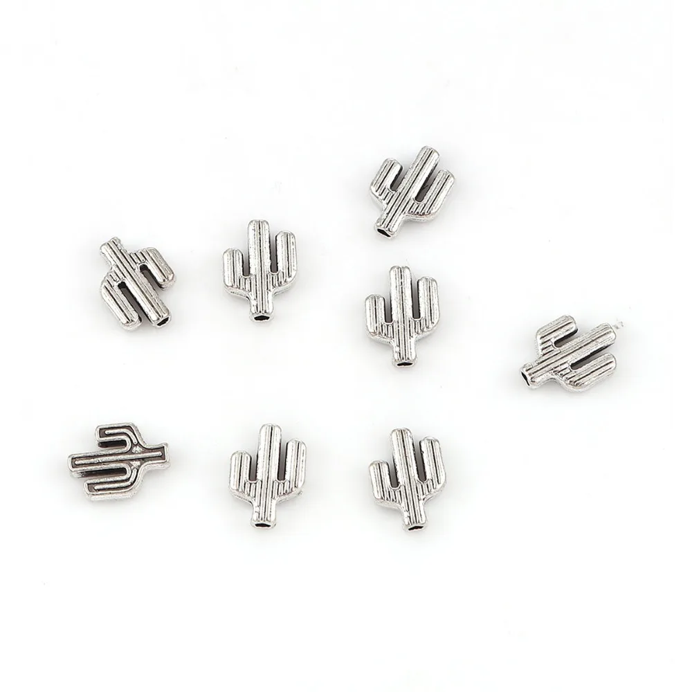 

Doreen Box New Zinc Based Alloy Spacer Beads Plant Cactus Silver Color 10mm( 3/8") x 8mm( 3/8"), Hole: Approx 1.6mm, 100 PCs