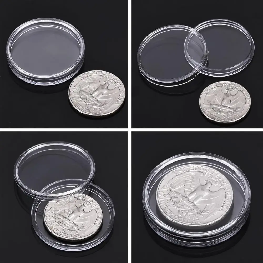 100 штук капсулы для монет круглый пластиковый контейнер для монет Чехол с органайзер для хранения коробка для монет коллекция поставок(30 мм