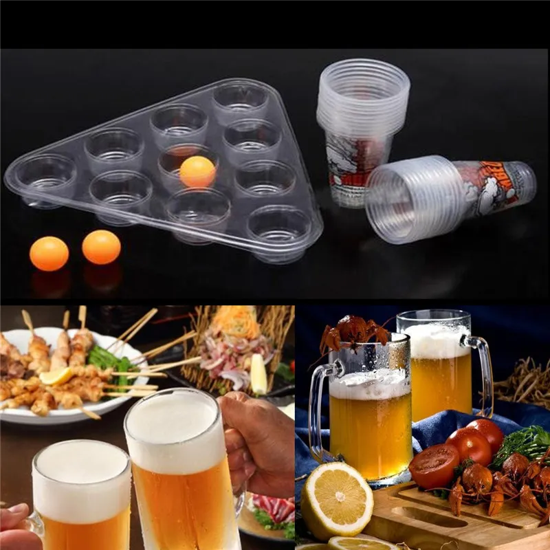 

NEW Entertainment Top Board Games Beer Pong Kit Party Fun 22 Cups 3 Balls For Adult Freinds Table Drinking Game Pub Bar BBQ Gift