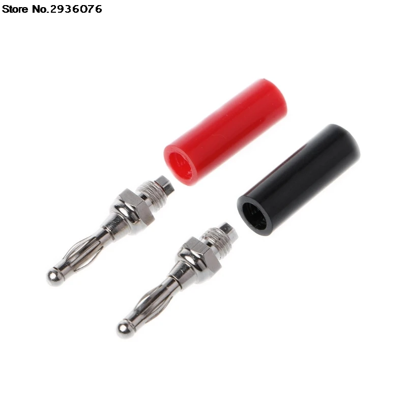 

2Pcs/set 4mm Adapter Wire Cable Audio Speaker Banana Plug Connectors Black & Red