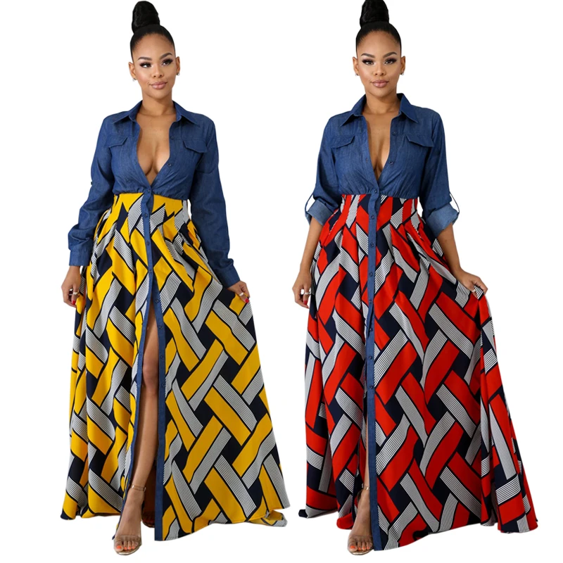 printed long gown design