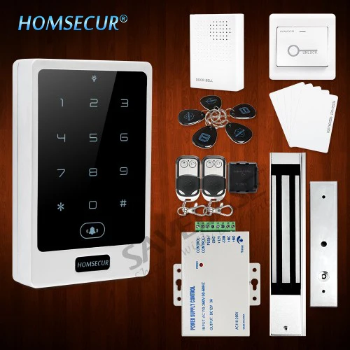 

HOMSECUR Waterproof Door Lock 125Khz RFID Access Control System+Tamper Alarm+Doorbell