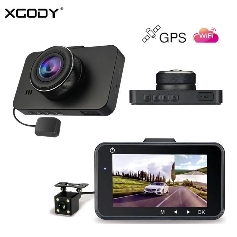 

XGODY MS3 3" Car DVR Dash Cam Built in GPS WiFi 1080P Dual Lens G-sensor Night Vision Rear View Camera Dashcam Video Recorder