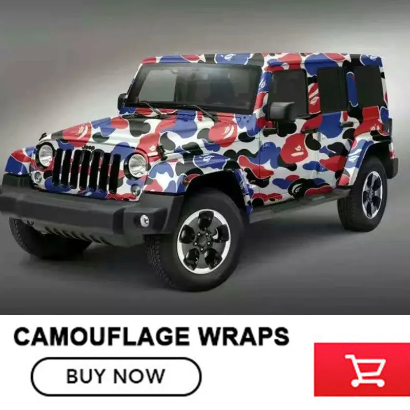 

5 colors Matt Camo Vinyl Wrap Roll for Jeep SUV 5/10/15/20/25/30m red Army green Camouflage Vinyl Film Full Body Car Sticker