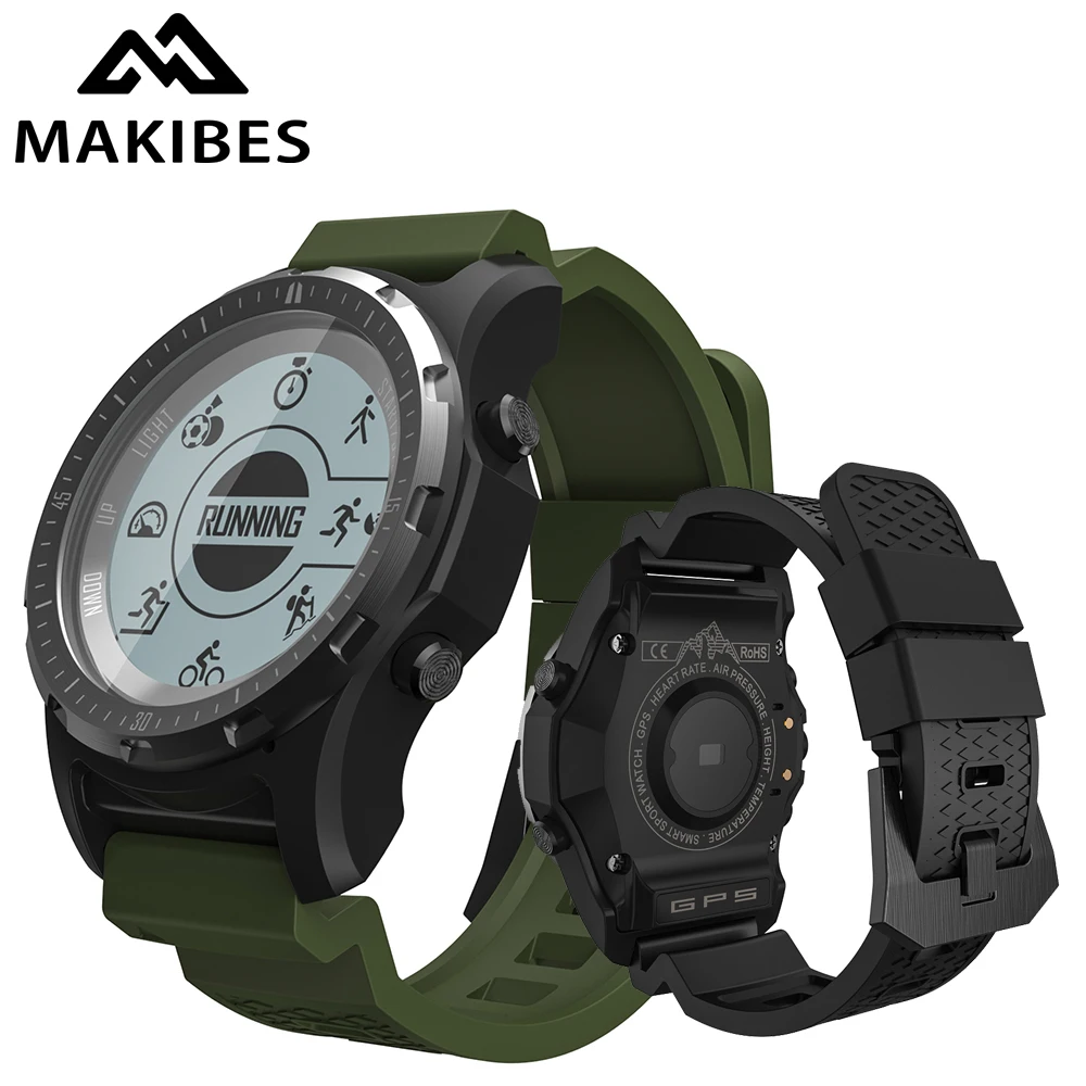 1 jahr Garantie Makibes BR2 Männer GPS S966 Sport Uhr Bluetooth WANDERN Tacho EKG HR Multi-sport fi