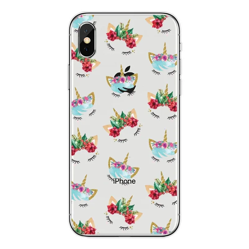 Чехол с рисунком единорога на жестком ПК для Iphone 7 6 S 8 Plus 5s SE X Coque Fundas