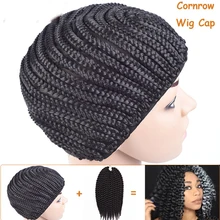 2 шт. Лидер продаж коса синтетический парик кепки Cornrow Brading парик крючком кепки s с регулируемыми бретели для нижнего белья