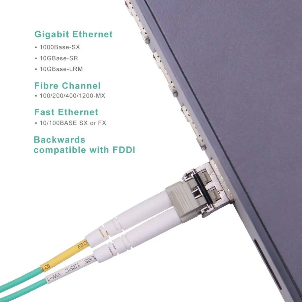 10Gtek 10 м (33 фута) LC OM3 дуплекс многомодовый 10G волоконный кабель 50/125 2 мм волоконно