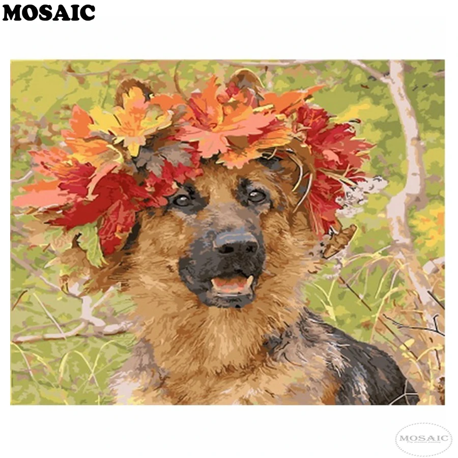 5D DIY Diamond Embroidery sale Animal German Shepherd Dog Pet Diamond Painting Cross Stitch kits