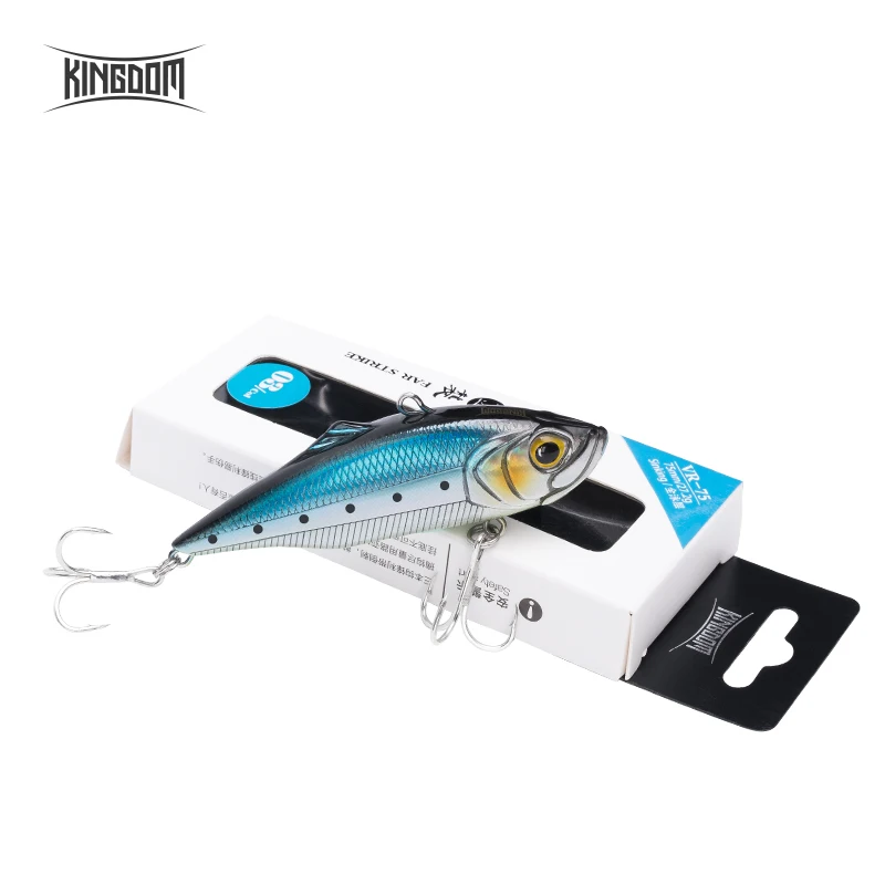 Kingdom Fishing Тонущая приманка VIB 75 мм 21,5 г/27,2 г, 60 мм 10,9 г/14,3 г жесткая приманка рыболовные снасти шесть цветов модель 5504