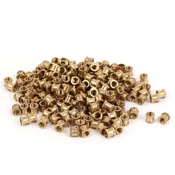 

UXCELL 200Pcs Nuts M3 X 4Mm Female Thread Brass Knurled Threaded Round Insert Embedded Nut Injection Moulding For Tightly Fixing