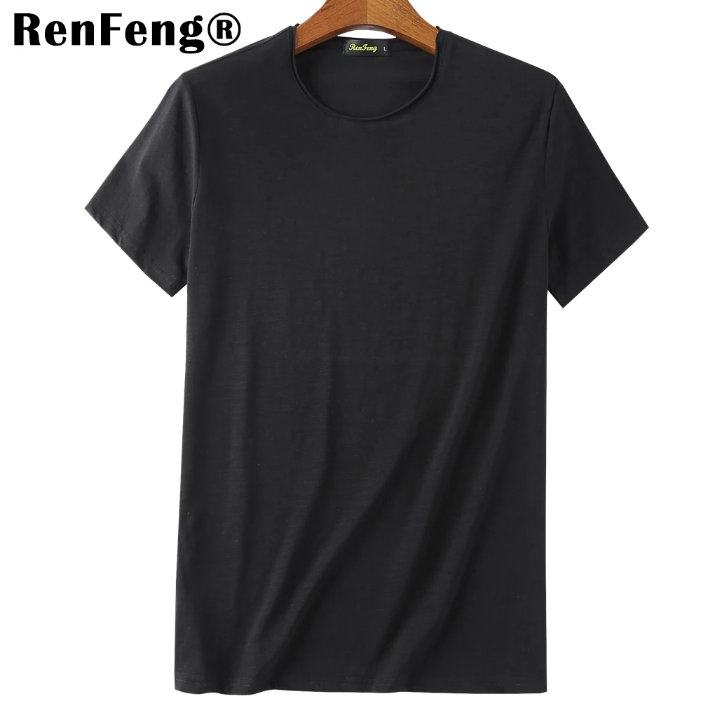 Blank T-Shirt Men T Shirt Short Sleeve Tshirts Solid Bamboo Fiber Homme Tee Shirt For Men 3XL Hot Sale Summer Clothes Colorful (8)