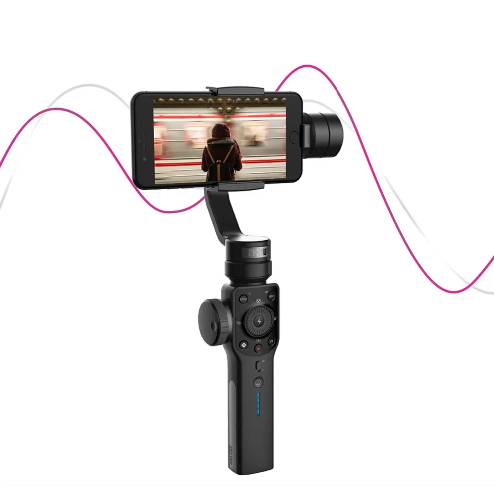 Murah Zhiyun Halus 4 3 Axis Handheld Gimbal Stabilizer untuk Smartphone Action Camera Ponsel untuk iPhone X Xiaomi Samsung Huawei halus Q