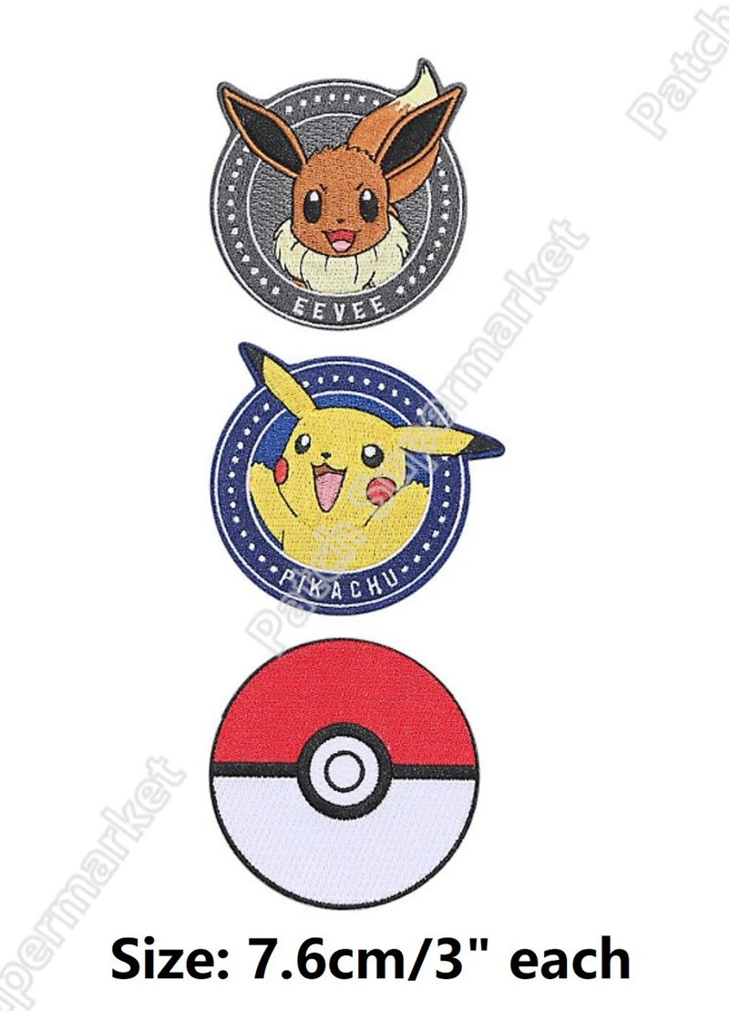 " Pokemon Go Пикачу Eevee стартеры вышитые железные нашивки аппликация значок костюм с эмблемой Косплей DIY