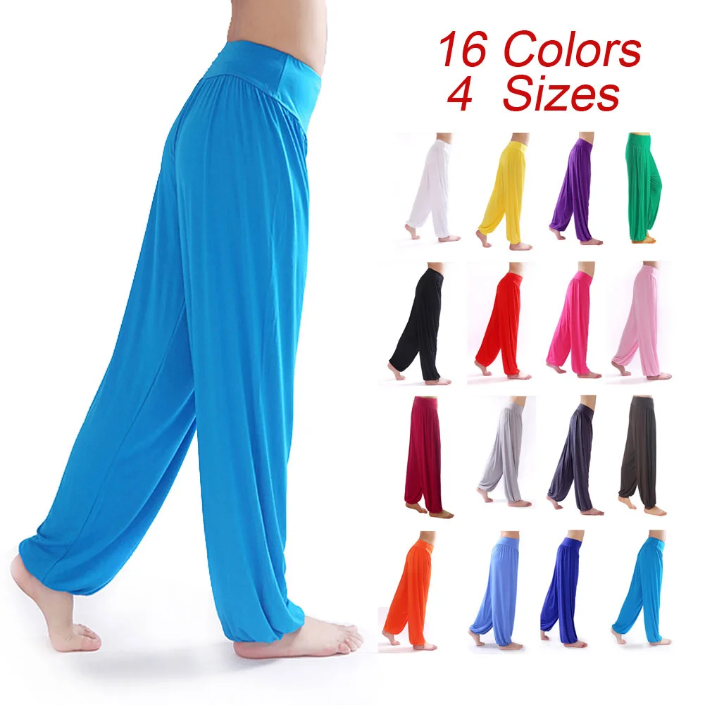 

Women Bloomers Dance Yoga TaiChi Full Length Pants Smooth Antistatic Yoga Pants 55 XR-Hot