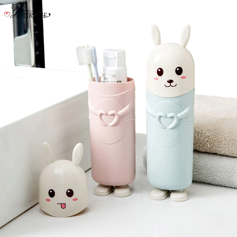 OYOURLIFE Cute Cartoon Toothbrush Storage Box Portable Outdoor Travel Tooth Brush Protect Case Bathroom Toothbrush Organizer