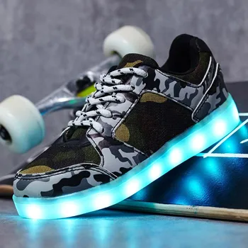 

kids luminous shoes spring New Soft bottom Comfortable sneakers LED casual Children's luminous shoes size 25-36