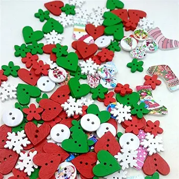

Pack of Wooden Buttons Sewing Button Kid'S Scrapbooking DIY Craft Scrapbooking Crafts DIY Clothing Accessories Christmas Decor