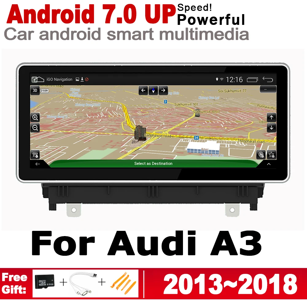 

Android 7.0 up IPS Car Radio DVD Player For Audi A3 8V 2013~2018 MMI Original Style Autoradio GPS Navigation HD Touch Screen