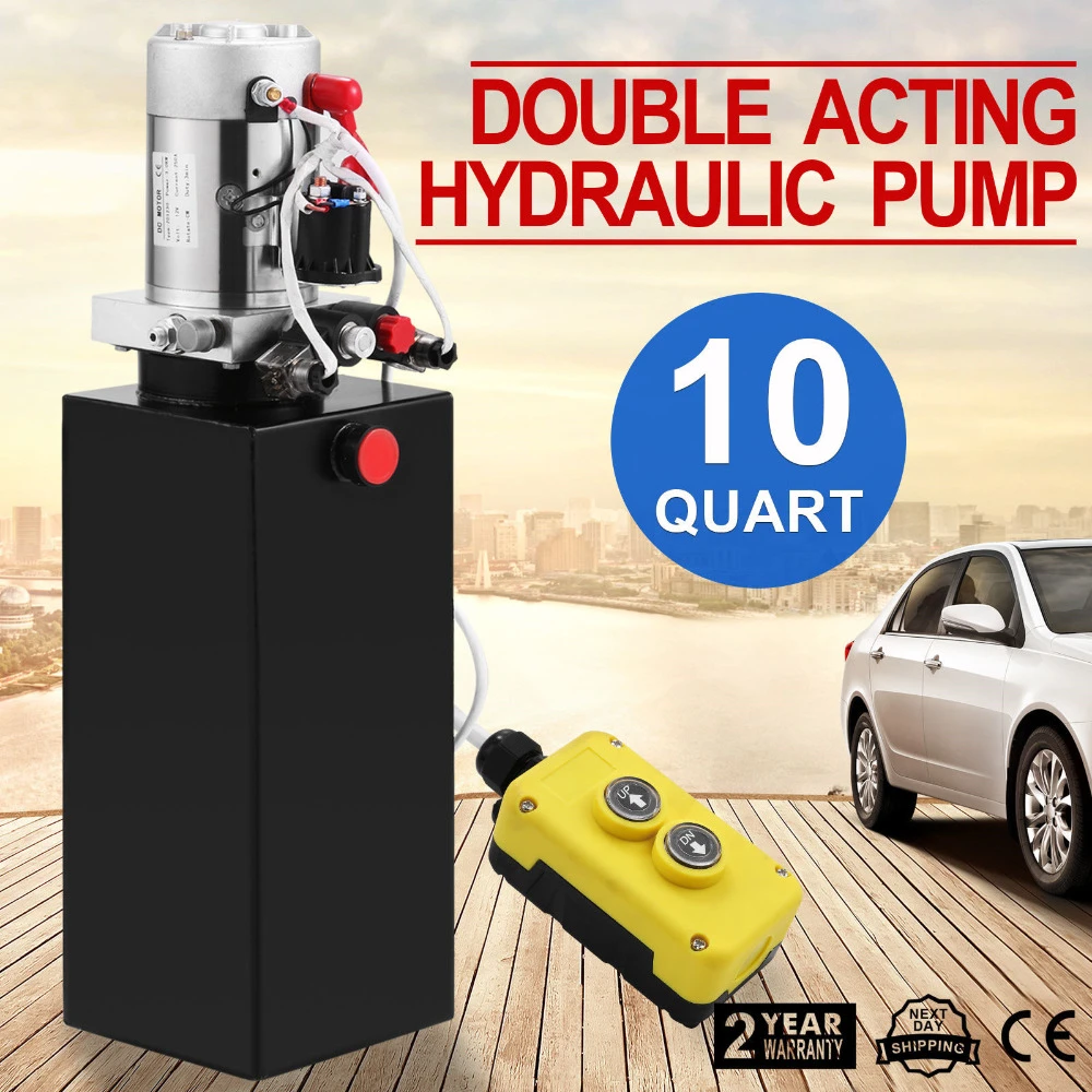 Car Lifts 10L Hydraulic Gear Steel Tank Double Acting Pump Commercial