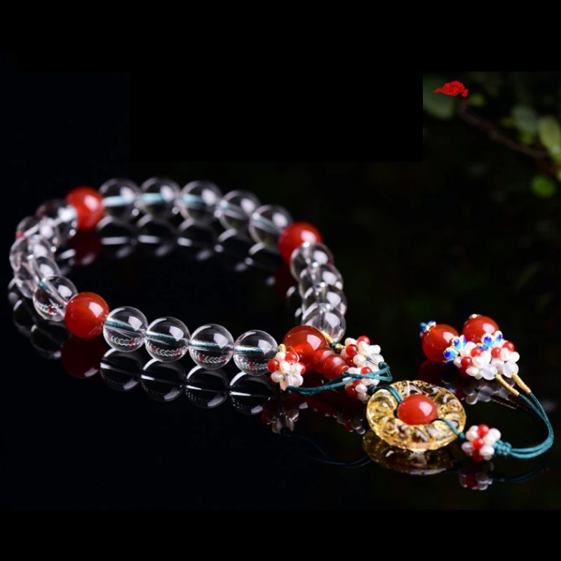 

Rockcrystal Natural White Crystal Qing Dynasty Court 18 Beads Bracelet Bracelet Ancient White13