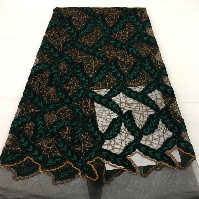 

French Net Lace Fabric 2018 Latest African Lace Fabric With Embroidery Mesh Tulle Lace Fabric High quality Nigerian Lace HJ991-1