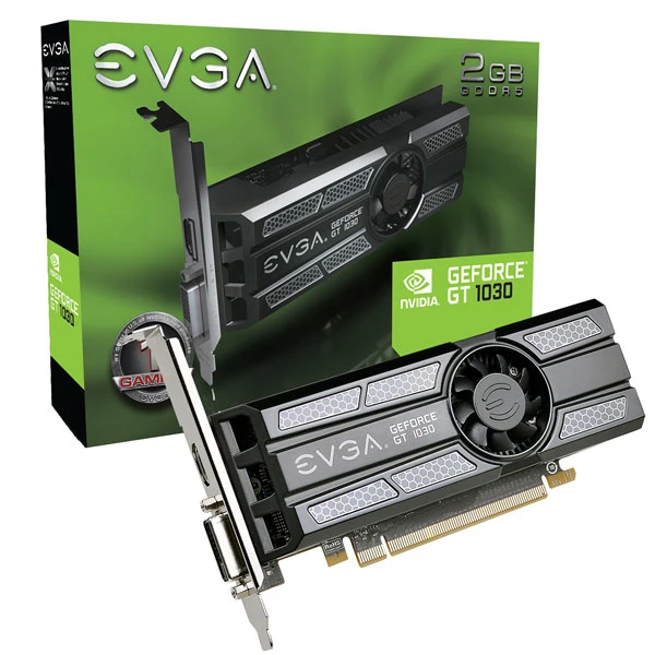 EVGA 02G-P4-6333-KR GeForce GT 1030 2 ГБ GDDR5 64 бит 7680x4320 пикселей PCI Express x16 3 0 | Компьютеры и офис